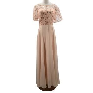 Elegant Pink Maxi Dress Size 12 w/pockets!